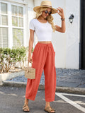 Chiclily Women's High Waisted Palazzo Pants Casual Loose Wide Leg Trousers with Pockets Drawstring Flowy Pants