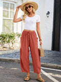 Chiclily Women's High Waisted Palazzo Pants Casual Loose Wide Leg Trousers with Pockets Drawstring Flowy Pants