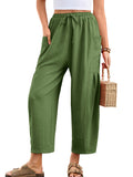 Chiclily Women's High Waisted Palazzo Pants Casual Loose Wide Leg Trousers with Pockets Drawstring Flowy Pants
