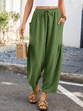 Chiclily Women's High Waisted Palazzo Pants Casual Loose Wide Leg Trousers with Pockets Drawstring Flowy Pants