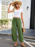 Chiclily Women's High Waisted Palazzo Pants Casual Loose Wide Leg Trousers with Pockets Drawstring Flowy Pants