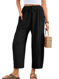 Chiclily Women's High Waisted Palazzo Pants Casual Loose Wide Leg Trousers with Pockets Drawstring Flowy Pants