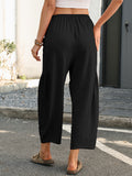 Chiclily Women's High Waisted Palazzo Pants Casual Loose Wide Leg Trousers with Pockets Drawstring Flowy Pants