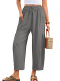 Chiclily Women's High Waisted Palazzo Pants Casual Loose Wide Leg Trousers with Pockets Drawstring Flowy Pants