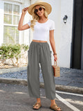 Chiclily Women's High Waisted Palazzo Pants Casual Loose Wide Leg Trousers with Pockets Drawstring Flowy Pants