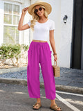 Chiclily Women's High Waisted Palazzo Pants Casual Loose Wide Leg Trousers with Pockets Drawstring Flowy Pants
