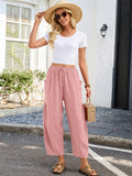 Chiclily Women's High Waisted Palazzo Pants Casual Loose Wide Leg Trousers with Pockets Drawstring Flowy Pants