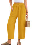 Chiclily Women's High Waisted Palazzo Pants Casual Loose Wide Leg Trousers with Pockets Drawstring Flowy Pants