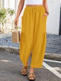 Chiclily Women's High Waisted Palazzo Pants Casual Loose Wide Leg Trousers with Pockets Drawstring Flowy Pants