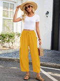 Chiclily Women's High Waisted Palazzo Pants Casual Loose Wide Leg Trousers with Pockets Drawstring Flowy Pants