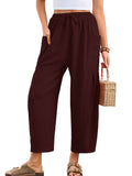 Chiclily Women's High Waisted Palazzo Pants Casual Loose Wide Leg Trousers with Pockets Drawstring Flowy Pants