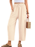 Chiclily Women's High Waisted Palazzo Pants Casual Loose Wide Leg Trousers with Pockets Drawstring Flowy Pants