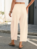 Chiclily Women's High Waisted Palazzo Pants Casual Loose Wide Leg Trousers with Pockets Drawstring Flowy Pants