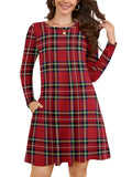 Chiclily Women's Long Sleeve Casual Dress Large Tunic Dress Loose T-Shirt Dress with Pockets