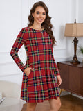 Chiclily Women's Long Sleeve Casual Dress Large Tunic Dress Loose T-Shirt Dress with Pockets