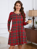 Chiclily Women's Long Sleeve Casual Dress Large Tunic Dress Loose T-Shirt Dress with Pockets
