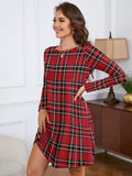 Chiclily Women's Long Sleeve Casual Dress Large Tunic Dress Loose T-Shirt Dress with Pockets