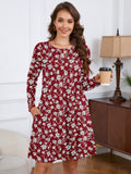 Chiclily Women's Long Sleeve Casual Dress Large Tunic Dress Loose T-Shirt Dress with Pockets
