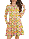 Chiclily Women's Long Sleeve Casual Dress Large Tunic Dress Loose T-Shirt Dress with Pockets