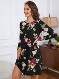 Chiclily Women's Long Sleeve Casual Dress Large Tunic Dress Loose T-Shirt Dress with Pockets