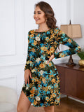 Chiclily Women's Long Sleeve Casual Dress Large Tunic Dress Loose T-Shirt Dress with Pockets