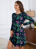 Chiclily Women's Long Sleeve Casual Dress Large Tunic Dress Loose T-Shirt Dress with Pockets