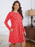 Chiclily Women's Long Sleeve Casual Dress Large Tunic Dress Loose T-Shirt Dress with Pockets