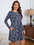 Chiclily Women's Long Sleeve Casual Dress Large Tunic Dress Loose T-Shirt Dress with Pockets