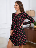 Chiclily Women's Long Sleeve Casual Dress Large Tunic Dress Loose T-Shirt Dress with Pockets