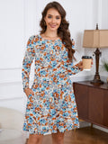 Chiclily Women's Long Sleeve Casual Dress Large Tunic Dress Loose T-Shirt Dress with Pockets