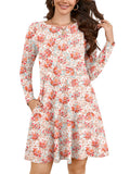 Chiclily Women's Long Sleeve Casual Dress Large Tunic Dress Loose T-Shirt Dress with Pockets