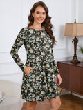 Chiclily Women's Long Sleeve Casual Dress Large Tunic Dress Loose T-Shirt Dress with Pockets