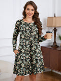 Chiclily Women's Long Sleeve Casual Dress Large Tunic Dress Loose T-Shirt Dress with Pockets