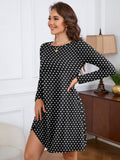 Chiclily Women's Long Sleeve Casual Dress Large Tunic Dress Loose T-Shirt Dress with Pockets