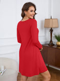 Chiclily Women's Long Sleeve Casual Dress Large Tunic Dress Loose T-Shirt Dress with Pockets