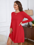 Chiclily Women's Long Sleeve Casual Dress Large Tunic Dress Loose T-Shirt Dress with Pockets