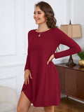 Chiclily Women's Long Sleeve Casual Dress Large Tunic Dress Loose T-Shirt Dress with Pockets