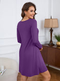 Chiclily Women's Long Sleeve Casual Dress Large Tunic Dress Loose T-Shirt Dress with Pockets