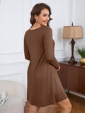 Chiclily Women's Long Sleeve Casual Dress Large Tunic Dress Loose T-Shirt Dress with Pockets