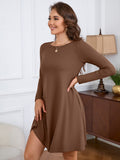 Chiclily Women's Long Sleeve Casual Dress Large Tunic Dress Loose T-Shirt Dress with Pockets