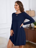 Chiclily Women's Long Sleeve Casual Dress Large Tunic Dress Loose T-Shirt Dress with Pockets
