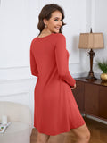 Chiclily Women's Long Sleeve Casual Dress Large Tunic Dress Loose T-Shirt Dress with Pockets