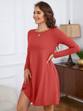 Chiclily Women's Long Sleeve Casual Dress Large Tunic Dress Loose T-Shirt Dress with Pockets
