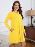 Chiclily Women's Long Sleeve Casual Dress Large Tunic Dress Loose T-Shirt Dress with Pockets