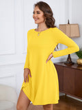 Chiclily Women's Long Sleeve Casual Dress Large Tunic Dress Loose T-Shirt Dress with Pockets