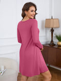 Chiclily Women's Long Sleeve Casual Dress Large Tunic Dress Loose T-Shirt Dress with Pockets