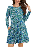 Chiclily Women's Long Sleeve Casual Dress Large Tunic Dress Loose T-Shirt Dress with Pockets