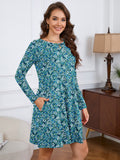 Chiclily Women's Long Sleeve Casual Dress Large Tunic Dress Loose T-Shirt Dress with Pockets