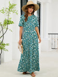 Chiclily Women's Summer Short Sleeve Maxi Dress with Pockets - Soft Casual Loose Long Boho Sundress for Beach & Vacation