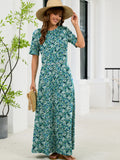 Chiclily Women's Summer Short Sleeve Maxi Dress with Pockets - Soft Casual Loose Long Boho Sundress for Beach & Vacation